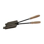 Casa si Gradina - Gradina si terasa - Gratare si accesorii - Accesorii gratare - Prajitor slanina, presa fonta, cu maner din lemn 46 cm, 15x15 cm, Premium - Infinity.ro