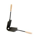 Casa si Gradina - Gradina si terasa - Gratare si accesorii - Accesorii gratare - Prajitor slanina, presa fonta, cu maner din lemn 46 cm, 15x15 cm, Premium - Infinity.ro