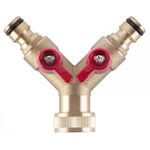 Casa si Gradina - Gradinarit si plante - Instalatii si accesorii pentru irigatii - Accesorii irigare - Adaptor robinet cu valva, filet interior, alama, 2 directii, 3/4'' - Infinity.ro