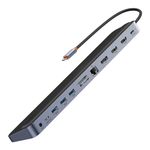 PC, gaming si accesorii - Retelistica - Hub-uri - Hub Type-C la HDMI x 2, USB3.0 x 3, Type-C, DP, SD/TF, RJ45, USB-C, Jack, 100W - Baseus (WKSX030213) - Negru - Infinity.ro