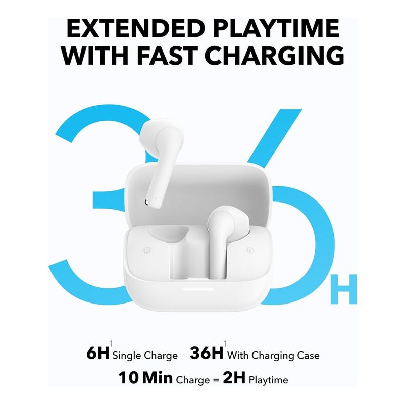 TV, Audio-Video si Foto - Portabile audio - Casti audio - Casti Fara Fir Albastrutooth 5.3, Noise Cancelling, IPX5 - Anker SoundCore K20i (A3994G21) - Alb - Infinity.ro