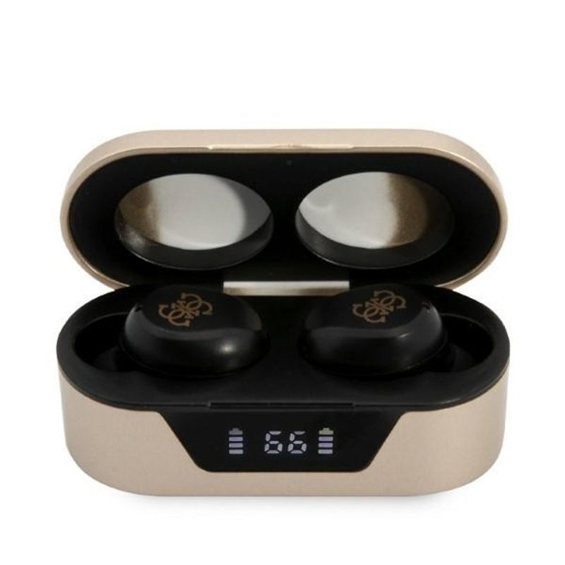 TV, Audio-Video si Foto - Portabile audio - Casti audio - Casti In-ear, Albastrutooth 5.0, TWS, IPX4 - Guess (GUTWST31ED) - Auriu - Infinity.ro
