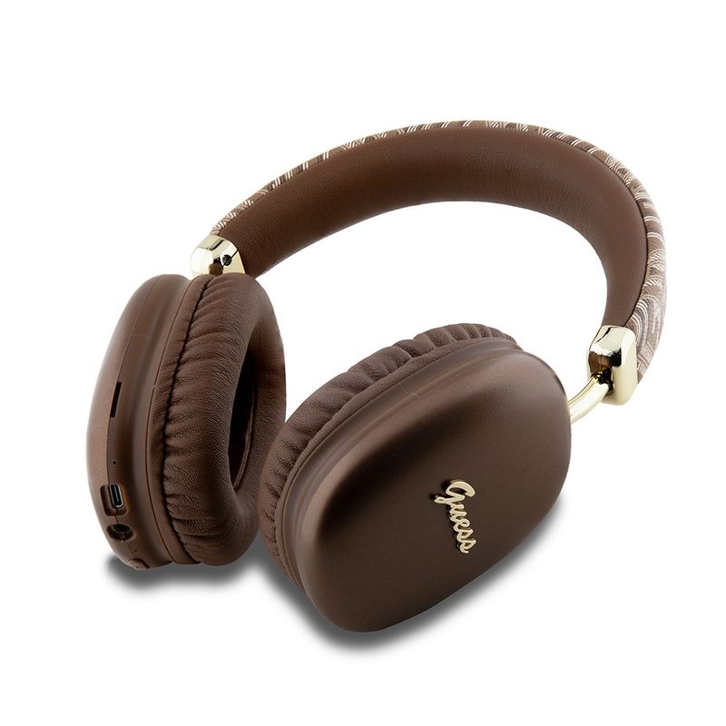 TV, Audio-Video si Foto - Portabile audio - Casti audio - Casti Albastrutooth Over-ear Headset, 400mAh - Guess GCUBE Metallic Script Logo (GUBHK1GCTCSW) - Maro - Infinity.ro