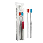 Ingrijire personala si Cosmetice - Igiena dentara - Periute de dinti clasice - Pachet 2 periute dinti adulti PREMIUM, 12000 filamente, super moale, alb/argintiu, Nordics - Infinity.ro