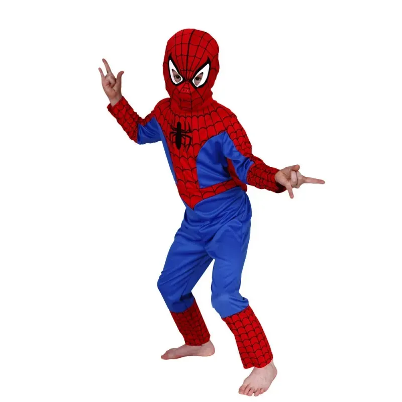 Jucarii, Copii si Bebe - Jucarii si jocuri - Jucarii de rol - Masti si costume copii - Set costum, manusa cu ventuze si figurina Spiderman, marime  7-9 ani, rosu - Infinity.ro