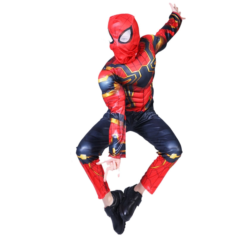 Jucarii, Copii si Bebe - Jucarii si jocuri - Jucarii de rol - Masti si costume copii - Set costum si manusa lansator cu 7 ventuze din burete  Iron Spiderman, 3-5 ani, rosu - Infinity.ro