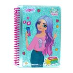 Carti si Birotica - Papetarie - Agende si calendare - Agende si carnete - Carnetel pentru scris si desenat, cu glitter turcoaz, 700 file + 1 pagina cu stikere, Big Dream Girls - Infinity.ro