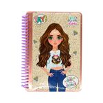 Carti si Birotica - Papetarie - Agende si calendare - Agende si carnete - Carnetel pentru scris si desenat, cu glitter auriu, 700 file + 1 pagina cu stikere, Big Dream Girls - Infinity.ro