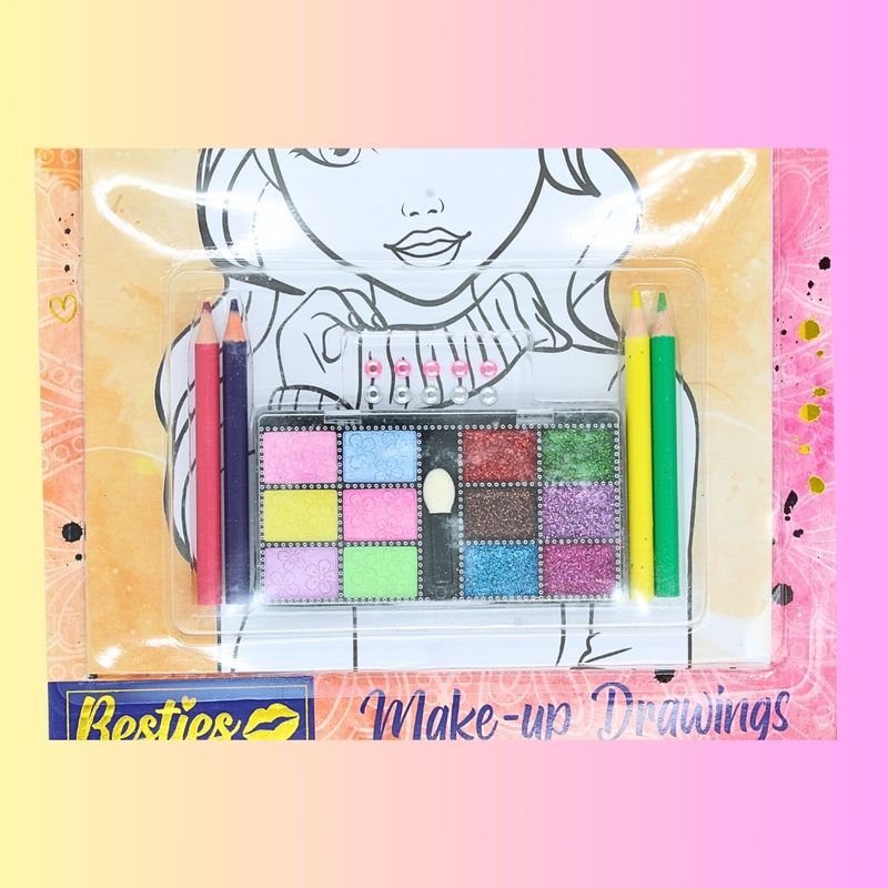 Carti si Birotica - Carti - Carti pentru copii - Carti interactive - Set de Machiat "Besties Make-up Drawings" – Creativitate si Distractie pentru Copii - Infinity.ro
