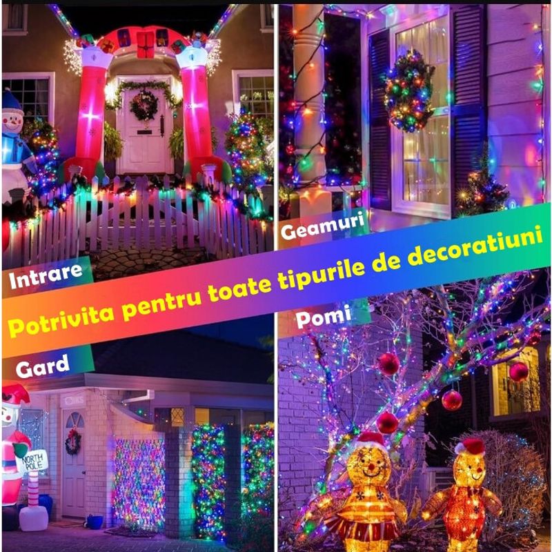 Casa si Gradina - Decoratiuni - Decoratiuni de sezon - Instalatie Craciun Liniara MRG MV8, Multicolor, 50 Metri, Pentru Exterior - Infinity.ro