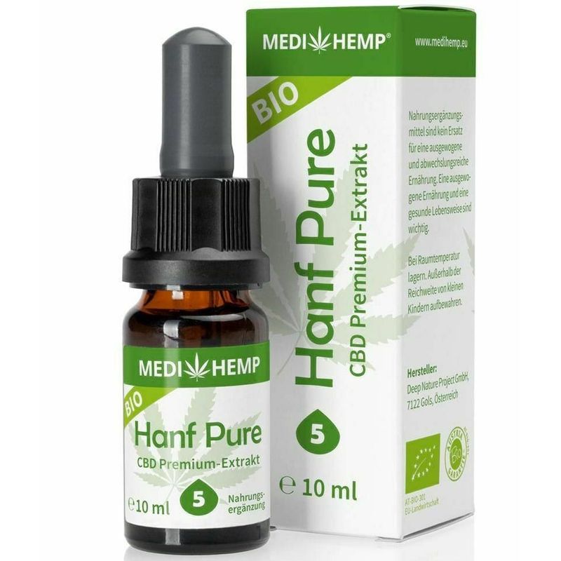 Casa si Gradina - Decoratiuni - Aromaterapie si lumanari - Uleiuri esentiale aromaterapie - Hemp Pure 5% CBD bio, 10ml, Medihemp - Infinity.ro