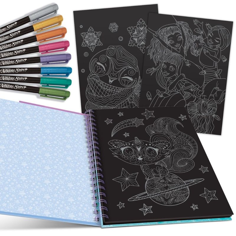 Jucarii, Copii si Bebe - Jucarii si jocuri - Jucarii & jocuri educative - Seturi pictura si desen - Set Art & Craft Carte De Colorat Cu Pagini Negre, personaj Isadora - Nebulous Stars - Infinity.ro
