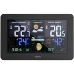 Casa si Gradina - Electrice - Ceasuri si statii meteo - Statie meteo Hama Premium, Termometru, Higrometru, Barometru, Ceas DCF Radio, Alarma inghet, USB, Negru - Infinity.ro