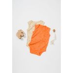 Fashion, accesorii si bijuterii - Copii - Imbracaminte copii - Body-uri copii - Set 2 body-uri fara maneci Printed, BabyCosy, 50% modal+50% bumbac, Stone/Apricot (Marime: 0-3 Luni) - Infinity.ro