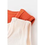 Fashion, accesorii si bijuterii - Copii - Imbracaminte copii - Body-uri copii - Set 2 body-uri fara maneci bebe unisex -100% bumbac organic -Scortisoara/Ecru, BabyCosy (Marime: 6-9 luni) - Infinity.ro