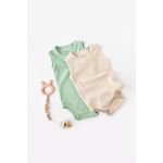 Fashion, accesorii si bijuterii - Copii - Imbracaminte copii - Body-uri copii - Set 2 body-uri fara maneci bebe unisex -100% bumbac organic - Mint/Stone, BabyCosy (Marime: 6-9 luni) - Infinity.ro