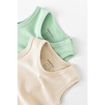 Fashion, accesorii si bijuterii - Copii - Imbracaminte copii - Body-uri copii - Set 2 body-uri fara maneci bebe unisex -100% bumbac organic - Mint/Stone, BabyCosy (Marime: 6-9 luni) - Infinity.ro