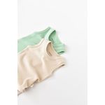 Fashion, accesorii si bijuterii - Copii - Imbracaminte copii - Body-uri copii - Set 2 body-uri fara maneci bebe unisex -100% bumbac organic - Mint/Stone, BabyCosy (Marime: 6-9 luni) - Infinity.ro