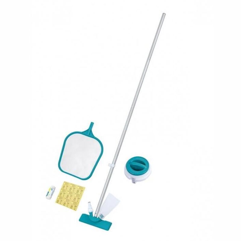 Casa si Gradina - Gradina si terasa - Piscine si accesorii - Accesorii piscine - Set curatare si intretinere piscina, minciog cu maner, aspirator, filtru, dozator, 9 plasturi, Bestway FlowClear - Infinity.ro