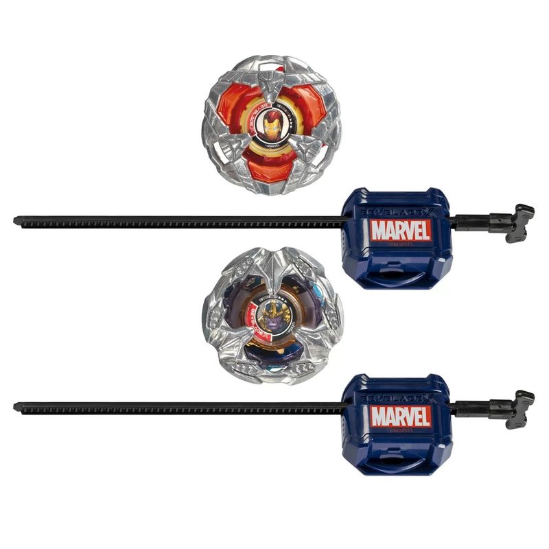 Jucarii, Copii si Bebe - Jucarii si jocuri - Jucarii & jocuri educative - Jucarii interactive - BEYBLADE X MARVEL SET DUO IRON MAN 4-80B SI THANOS 4-60P - Infinity.ro