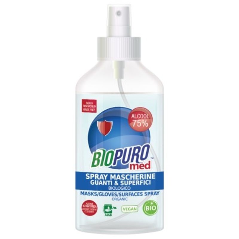 Market - Curatenie si intretinere casa - Produse menaj - Solutii curatenie - Spray igienizant pentru masca, manusi si suprafete bio 250ml Biopuro - Infinity.ro
