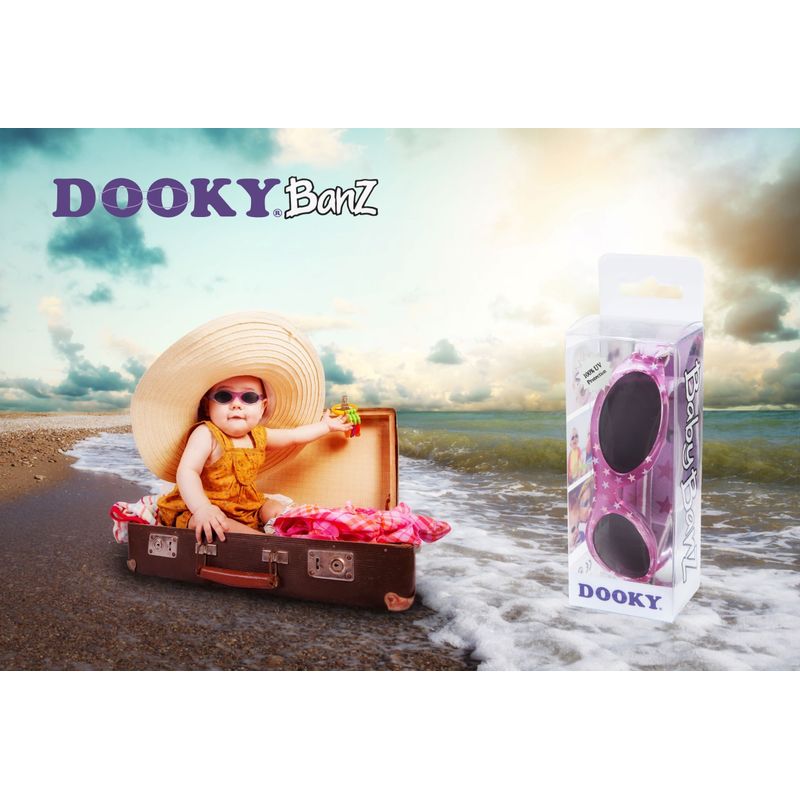 Jucarii, Copii si Bebe - Jucarii si jocuri - Jucarii de exterior - Colaci, ochelari si accesorii inot copii - Ochelari cu protectie UV Dooky BabyBanz Pink Stars - Infinity.ro