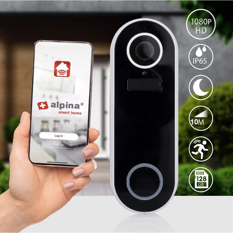 Casa si Gradina - Electrice - Accesorii electrice - Sonerii electrice - Sonerie wireless, inteligenta, camera video HD 1080P, bidirectional, aplicatie iOS/Android, rezistenta la apa IP65,26556 - Infinity.ro