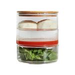 Casa si Gradina - Bucatarie si vesela - Organizare si depozitare bucatarie - Cutii alimentare - Set de 3 recipiente de sticla pentru alimente stivuibile, inchise ermetic, 20 x 16 cm, Vivo, GPZ16 - Infinity.ro