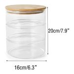 Casa si Gradina - Bucatarie si vesela - Organizare si depozitare bucatarie - Cutii alimentare - Set de 3 recipiente de sticla pentru alimente stivuibile, inchise ermetic, 20 x 16 cm, Vivo, GPZ16 - Infinity.ro