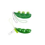 Jucarii, Copii si Bebe - Jucarii si jocuri - Jucarii & jocuri educative - Jucarii interactive - Set 2 jucarii breloc pastaie de mazare, antistres, verde, 7 cm MAZARE - Infinity.ro