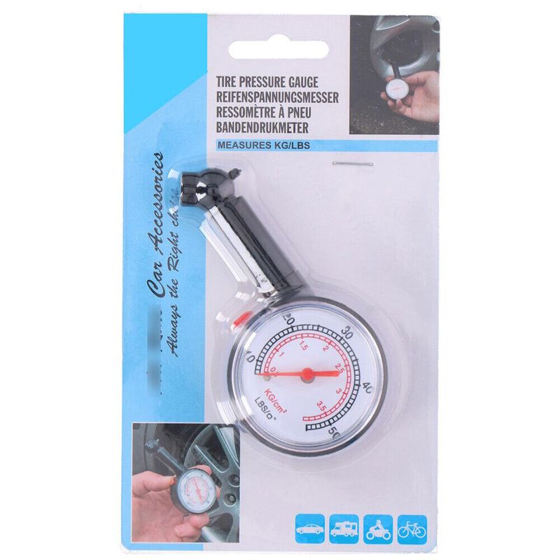 Auto si Moto - Anvelope si jante - Accesorii roti - Alte accesorii roti - Manometru analog, masurare presiune pneuri, 60 PSI/BAR, Vivo, 01143 - Infinity.ro