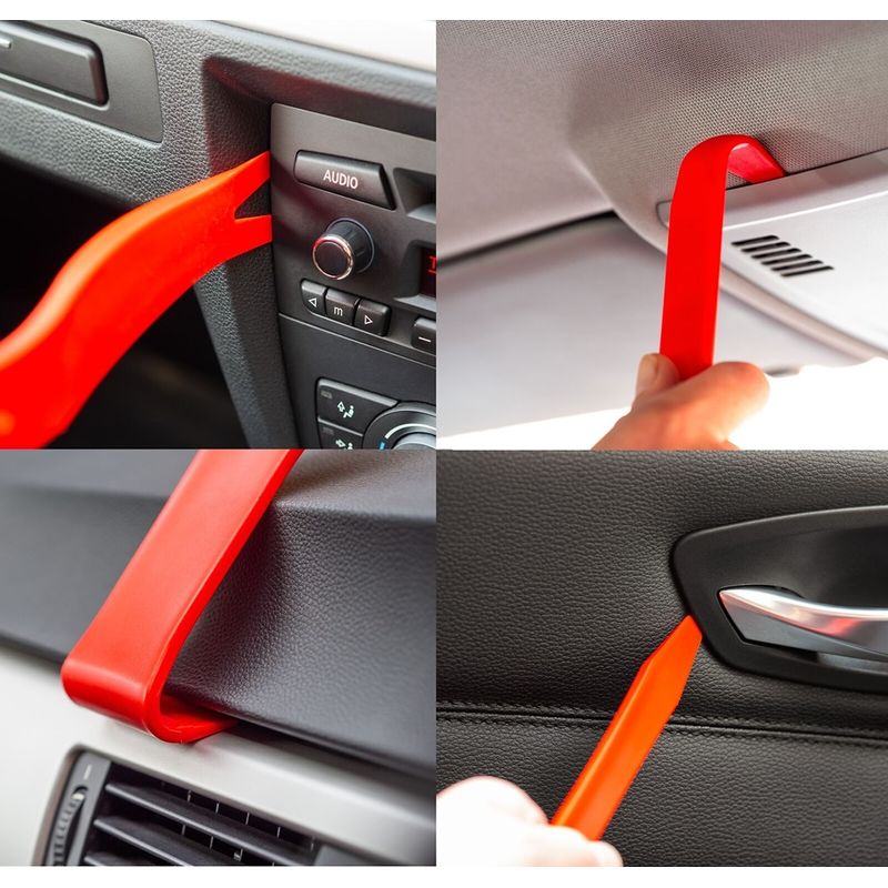 Auto si Moto - Anvelope si jante - Accesorii roti - Kituri pana - Kit pentru demontare interior auto, cu husa transport, 11 piese, rosu, Mighty Toolware MT030 - Infinity.ro