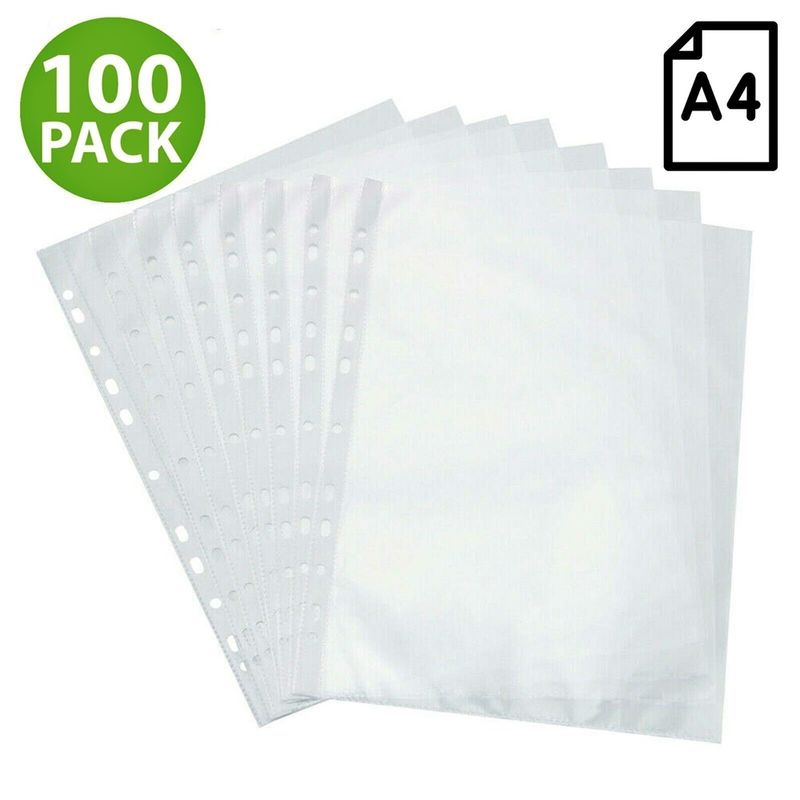 Carti si Birotica - Birotica - Accesorii de birou - Mape si dosare - Set 100 folii protectie documente A4, transparent, Vivo, STA6586OB - Infinity.ro