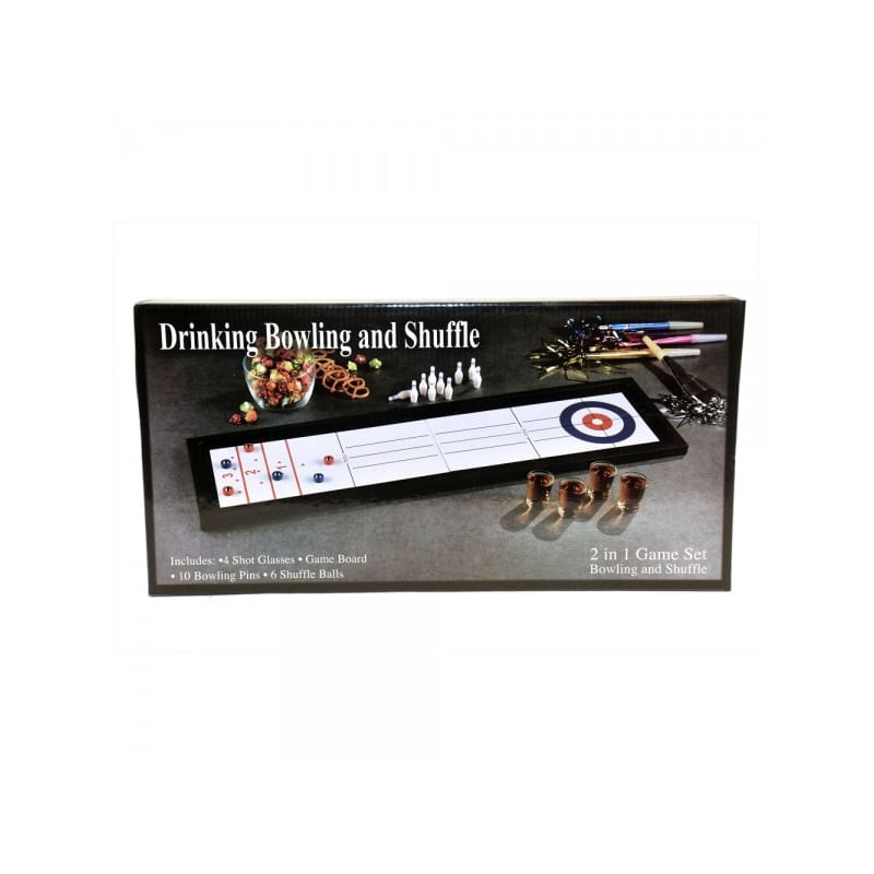 Jucarii, Copii si Bebe - Jucarii si jocuri - Jocuri si puzzle - Jocuri de societate - Joc 2 in 1 Bowling & Shuffle cu 4 pahare de shot, Vivo BOWLING - Infinity.ro