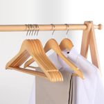 Casa si Gradina - Mobilier - Organizare si depozitare - Umerase si valeti - Set 20 umerase din lemn masiv, 29 x 44 cm, culoarea lemnului, VIVO065 - Infinity.ro