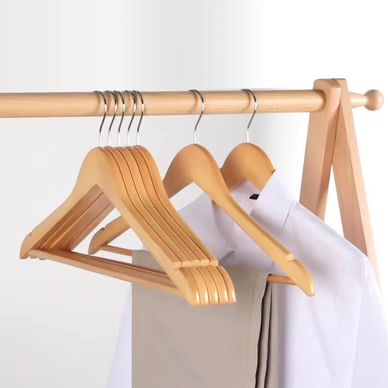 Casa si Gradina - Mobilier - Organizare si depozitare - Umerase si valeti - Set 20 umerase din lemn masiv, 29 x 44 cm, culoarea lemnului, VIVO065 - Infinity.ro