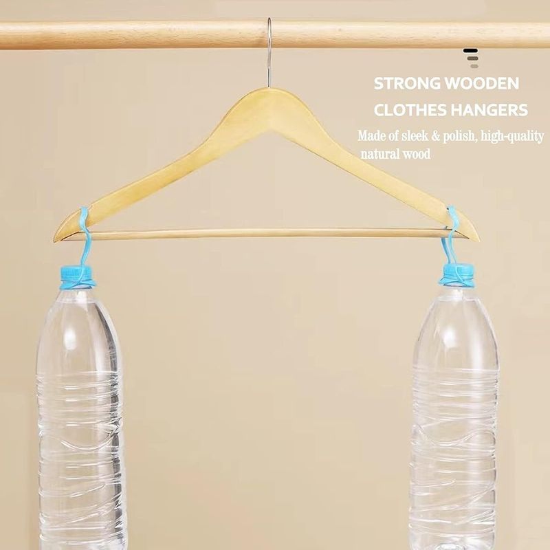 Casa si Gradina - Mobilier - Organizare si depozitare - Umerase si valeti - Set 20 umerase din lemn masiv, 29 x 44 cm, culoarea lemnului, VIVO065 - Infinity.ro