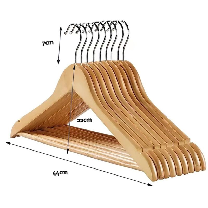 Casa si Gradina - Mobilier - Organizare si depozitare - Umerase si valeti - Set 20 umerase din lemn masiv, 29 x 44 cm, culoarea lemnului, VIVO065 - Infinity.ro