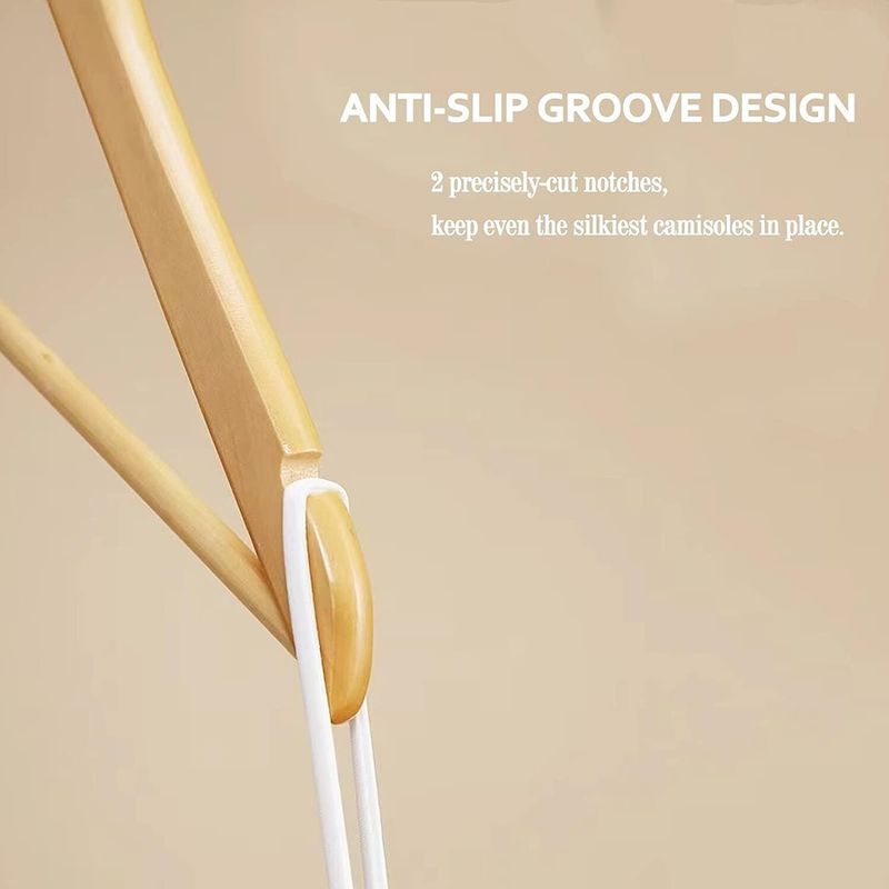 Casa si Gradina - Mobilier - Organizare si depozitare - Umerase si valeti - Set 20 umerase din lemn masiv, 29 x 44 cm, culoarea lemnului, VIVO065 - Infinity.ro