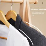 Casa si Gradina - Mobilier - Organizare si depozitare - Umerase si valeti - Set 20 umerase din lemn masiv, 29 x 44 cm, culoarea lemnului, VIVO065 - Infinity.ro