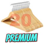 Casa si Gradina - Mobilier - Organizare si depozitare - Umerase si valeti - Set 20 umerase din lemn masiv, 29 x 44 cm, culoarea lemnului, VIVO065 - Infinity.ro