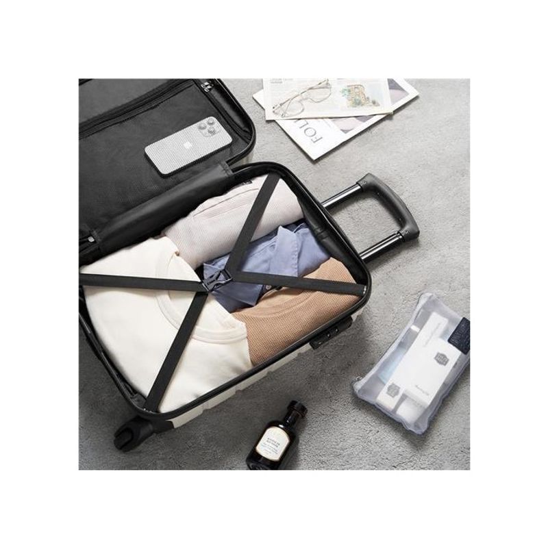 Sport si Outdoor - Articole de voiaj - Trolere - Troler cabina avion, cu carcasa rigida, TSA, 52cm x 35cm x 20cm, bej, Vivo, SC20-BEIGE - Infinity.ro