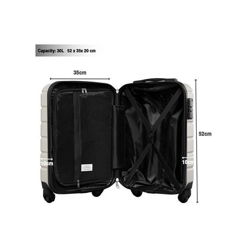 Sport si Outdoor - Articole de voiaj - Trolere - Troler cabina avion, cu carcasa rigida, TSA, 52cm x 35cm x 20cm, bej, Vivo, SC20-BEIGE - Infinity.ro