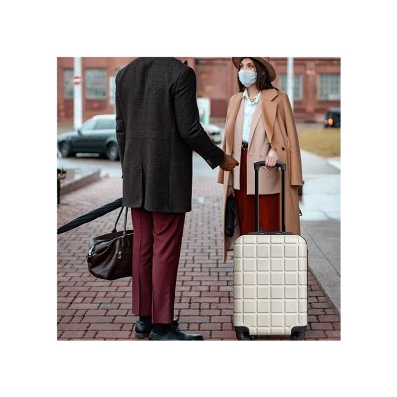 Sport si Outdoor - Articole de voiaj - Trolere - Troler cabina avion, cu carcasa rigida, TSA, 52cm x 35cm x 20cm, bej, Vivo, SC20-BEIGE - Infinity.ro