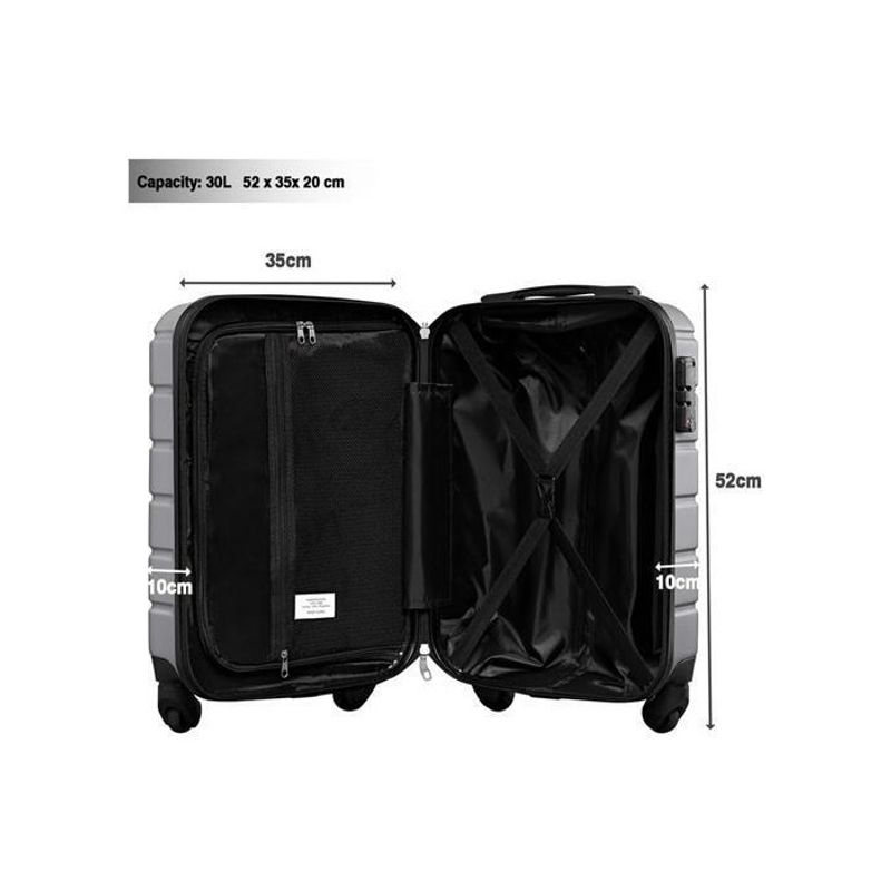 Sport si Outdoor - Articole de voiaj - Trolere - Troler cabina avion, cu carcasa rigida, TSA, 52cm x 35cm x 20cm, gri, Vivo, SC20-GREY - Infinity.ro