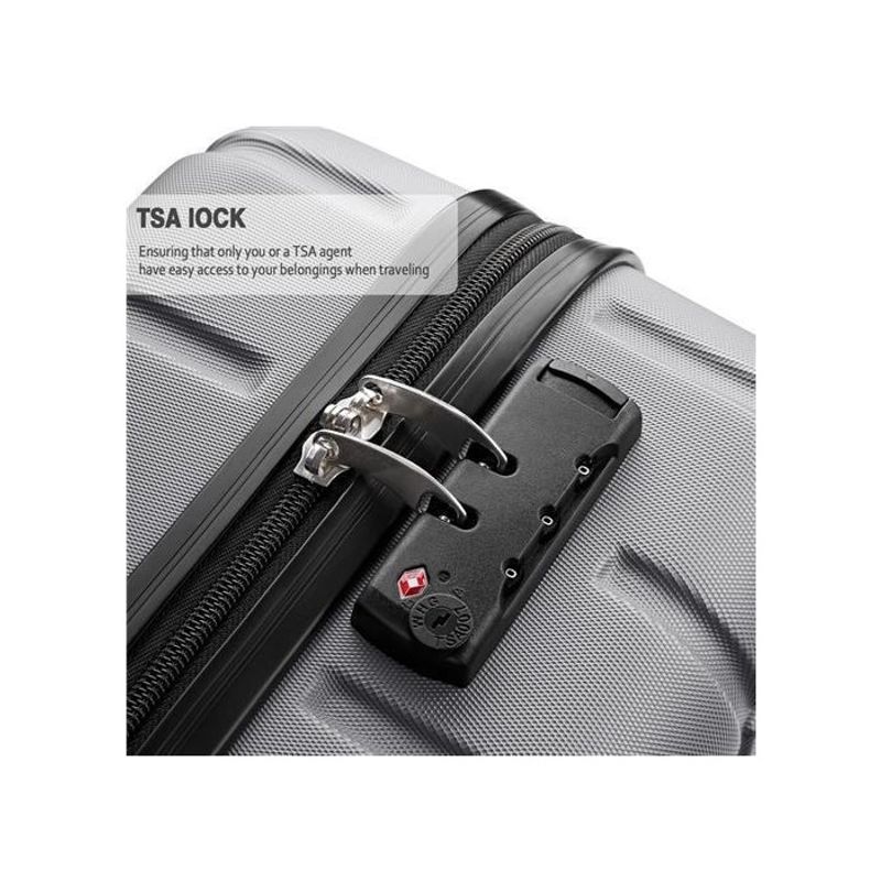 Sport si Outdoor - Articole de voiaj - Trolere - Troler cabina avion, cu carcasa rigida, TSA, 52cm x 35cm x 20cm, gri, Vivo, SC20-GREY - Infinity.ro