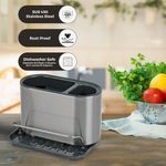 Casa si Gradina - Bucatarie si vesela - Organizare si depozitare bucatarie - Scurgator vase - Organizator chiuveta cu suport pentru burete si cu scurgere, argintiu, Vivo, 84179 - Infinity.ro