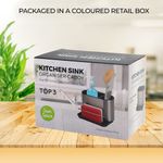 Casa si Gradina - Bucatarie si vesela - Organizare si depozitare bucatarie - Scurgator vase - Organizator chiuveta cu suport pentru burete si cu scurgere, argintiu, Vivo, 84179 - Infinity.ro