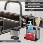 Casa si Gradina - Bucatarie si vesela - Organizare si depozitare bucatarie - Scurgator vase - Organizator chiuveta cu suport pentru burete si cu scurgere, argintiu, Vivo, 84179 - Infinity.ro