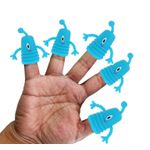Jucarii, Copii si Bebe - Jucarii si jocuri - Jucarii & jocuri educative - Jucarii interactive - Set 2 marionete degete Monster, albastru, 5 cm, Vivo MONSTER - Infinity.ro